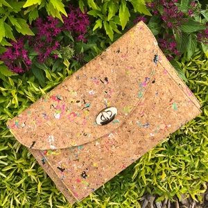 Cork and Paint Splatter Clutch